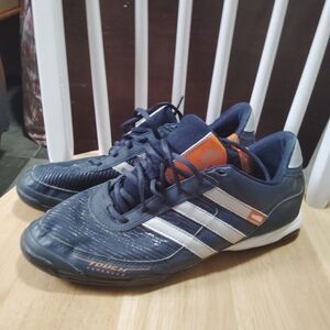 Adidas Navy and White Sneakers For Indoor Soccer